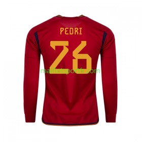 Maillot de Foot Espagne PEDRI 26 Domicile Coupe du monde 2022 ML